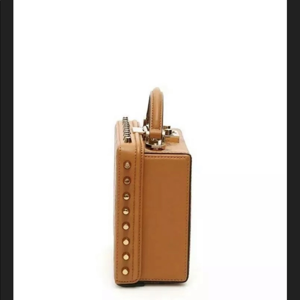 MCM Cognac Visetos Logo Studded Box Bag - Picture 4 of 8